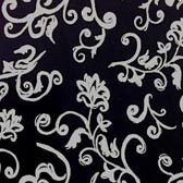 Virágmintás fürdőruha anyag - NERO/SILVER